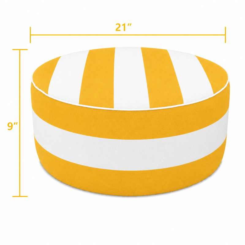 2 Pack Outdoor Inflatable Ottoman 21"x21"x9", Jaune