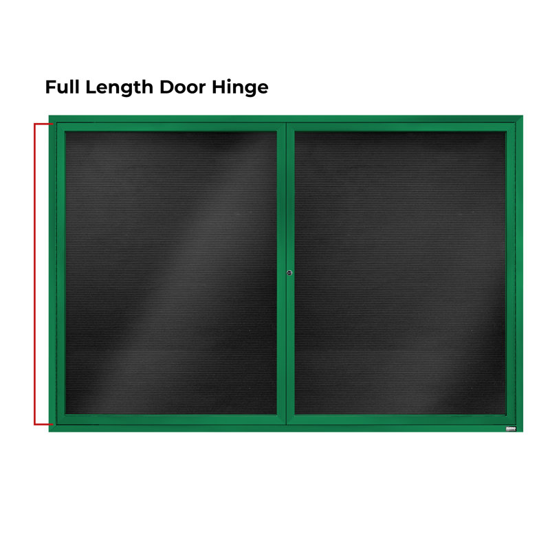 Tableau d'affichage mural fermé pour armoire d'annuaire, Vert thermolaqué, Deux, 48 po x 72 po