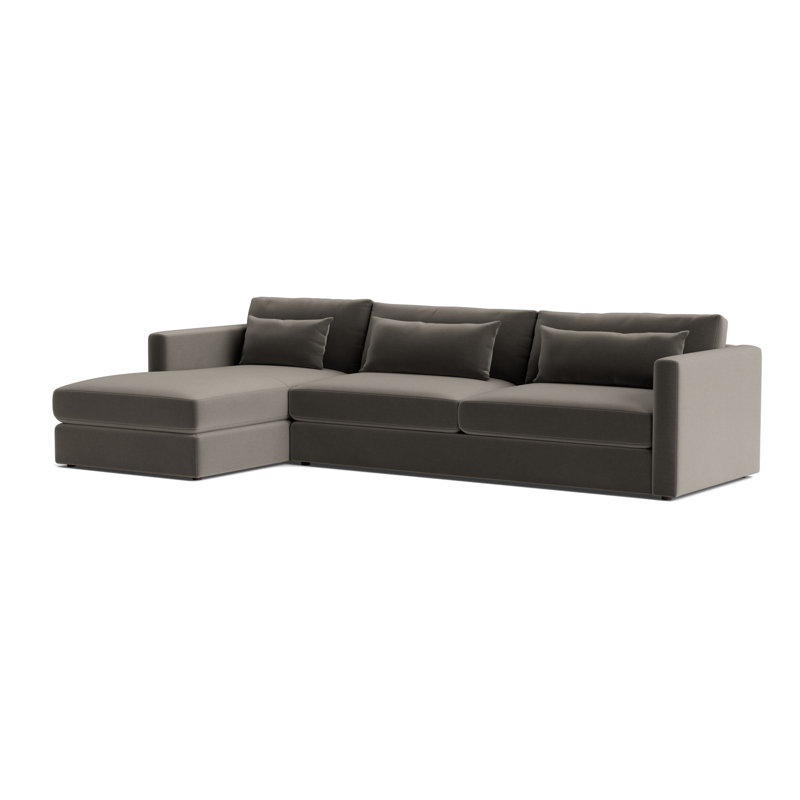 Haywood Left Chaise Sectional, Performance Velvet - Graphite