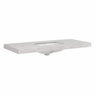 Furinno VATO Bathroom Vanity Top, 61W x 22D x 2.5H Porcelain Vanity Sink Top, with Pre-Drilled Holes for Faucets, Italian Grey