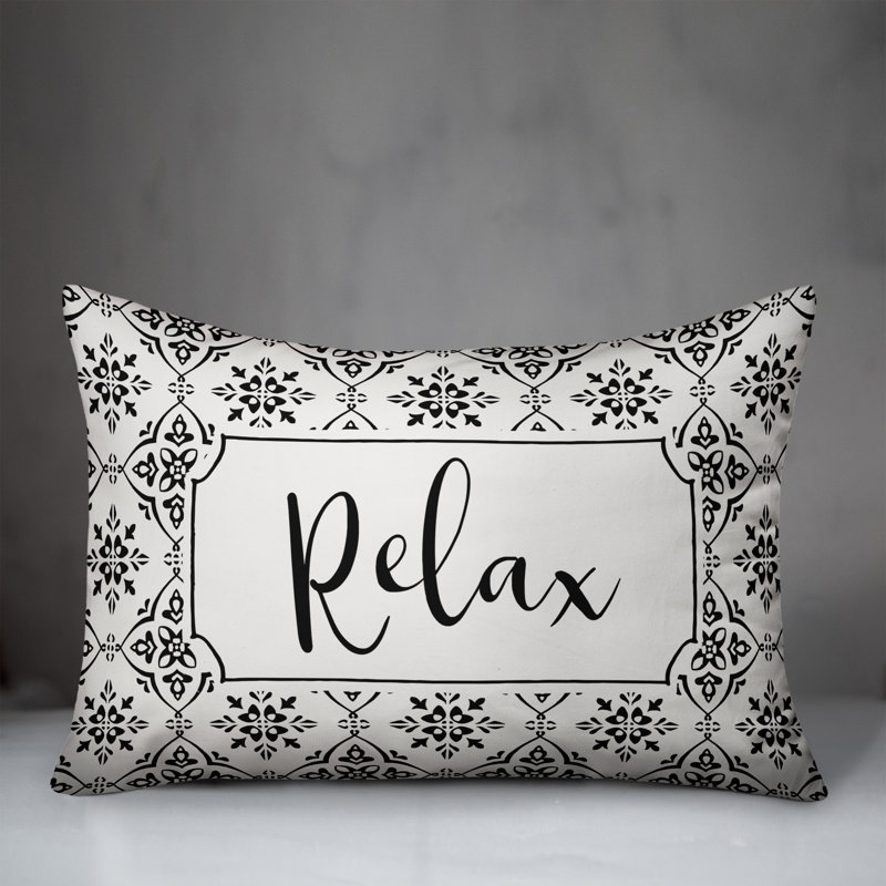Geometric Outdoor Reversible Throw Pillow, Black