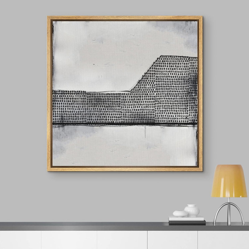 Impression sur toile encadrée sur fond noir et gris, H 16 po x l 16 po, Toile naturelle
