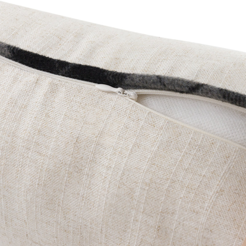 Appliqued Linen Reversible Pillow Cover