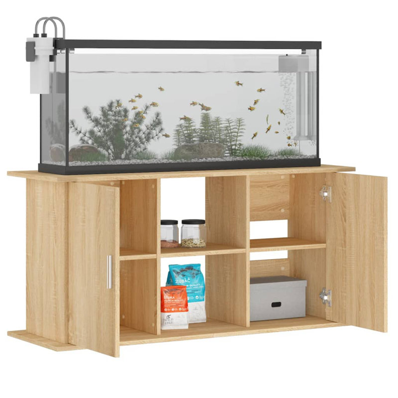 vidaXL Aquarium Stand Engineered Wood, Sonoma Oak, 22.8" H x 47.6" W x 16.1" D
