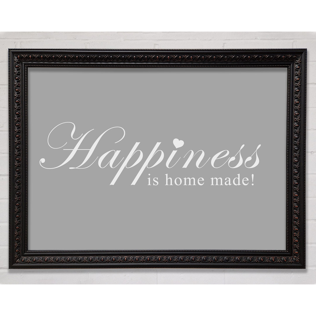 Home Quote Happiness Is Home Made Green - Single Picture Frame Art Prints