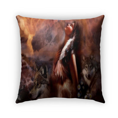 Cotton Blend Outdoor Reversible Throw Pillow