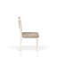 Chaise à dossier en corde beige, bois massif, fini vanille, tissu, hauteur 94 cm, largeur 62 cm