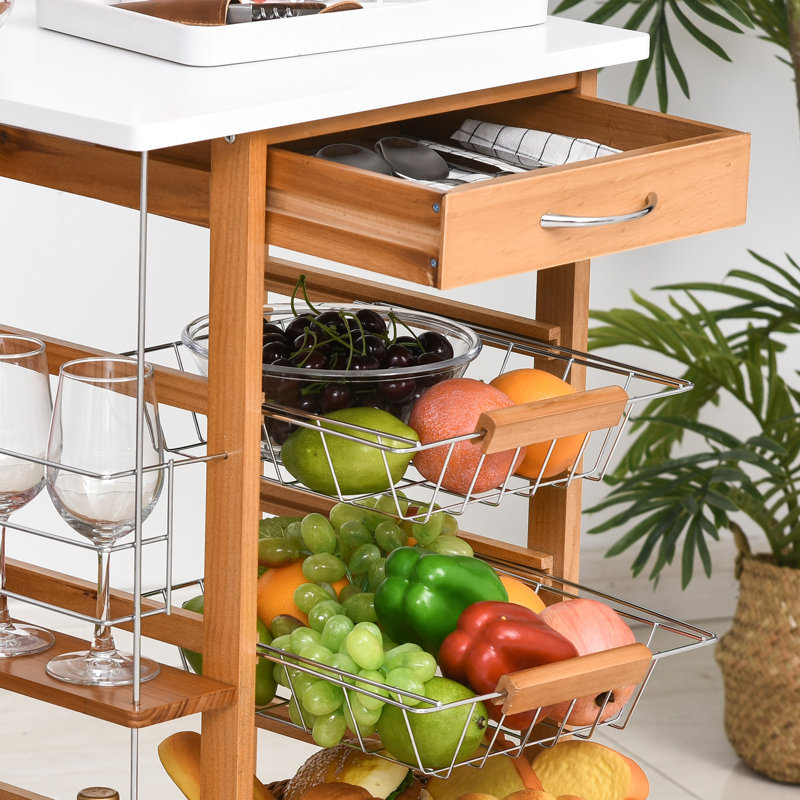 Wood Kitchen Trolley, Brown