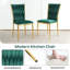Glass Round Dining Table Set with Luxury Velvet Upholstered Dining Chairs-1459947708-1459947709-1445209770