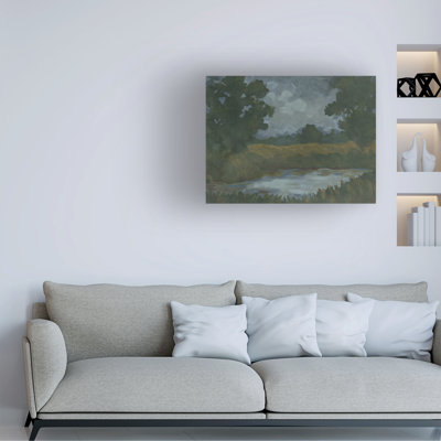 Wrapped Canvas Wall Art - June Erica Vess  'Riverbank at Dusk II' Wall Art for Living Room, Bedroom, or Office Décor  - 24x32