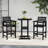 Patio Adirondack Bar Chairs Set Of 2 With Wide Armrests & Footrest Backrest Black