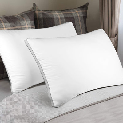 Gousset (paquet de 2) oreillers en microfibre de qualité supérieure - traverses latérales - gousset gris, très grands coussins
