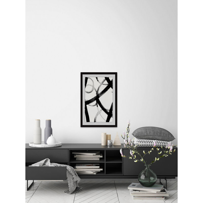 Monochrone Ripple III - Peinture encadrée, H 45 po x l 30 po x P 3,5 po