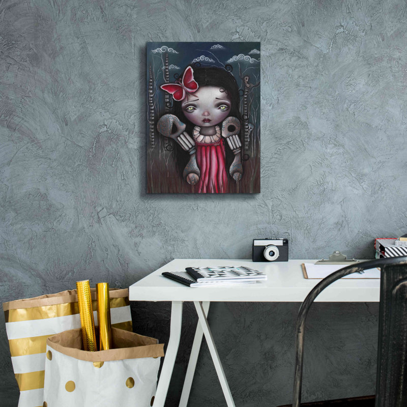 «Bones And Butterflies» par Abril Andrade, art mural sur toile, H 16 po x l 12 po x P 0,75 po