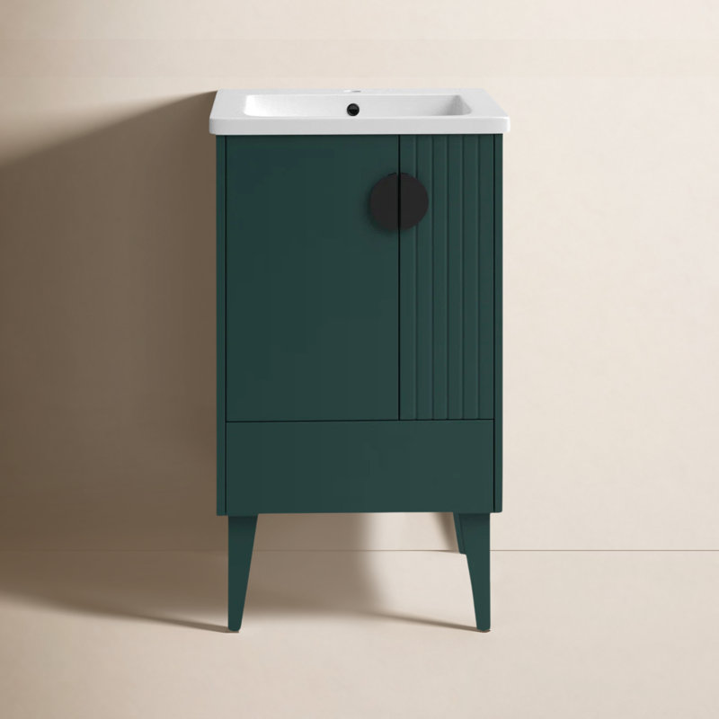 Ensemble de meuble-lavabo simple 20 po Saimah, Vert, Noir