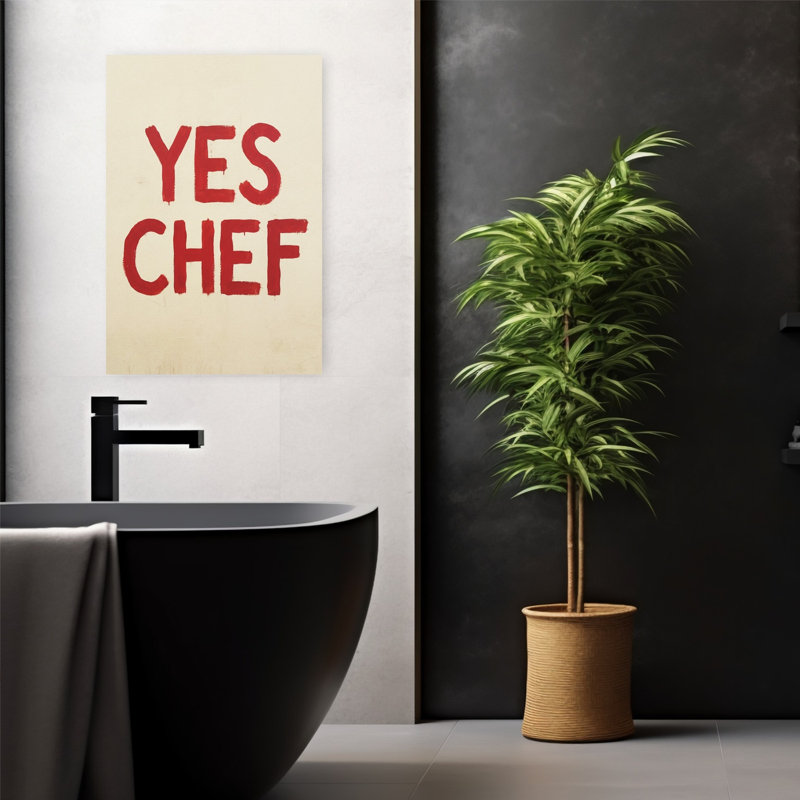 «Bold Yes Chef», art mural contemporain, H 24 po x l 16 po