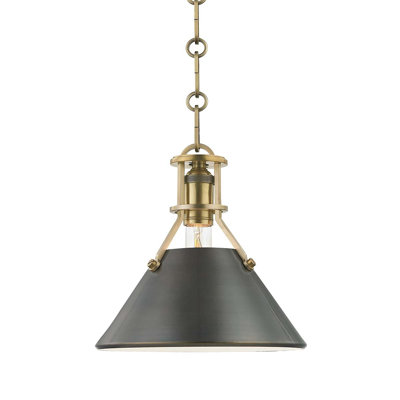 Metal No. 2 9.5" 1-Light Cone Pendant by Mark D. Sikes for Hudson Valley Lighting