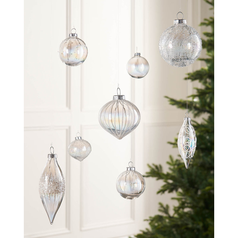 11.61cm Solid Colour Plastic / Acrylic Bauble, Clear Iridescent