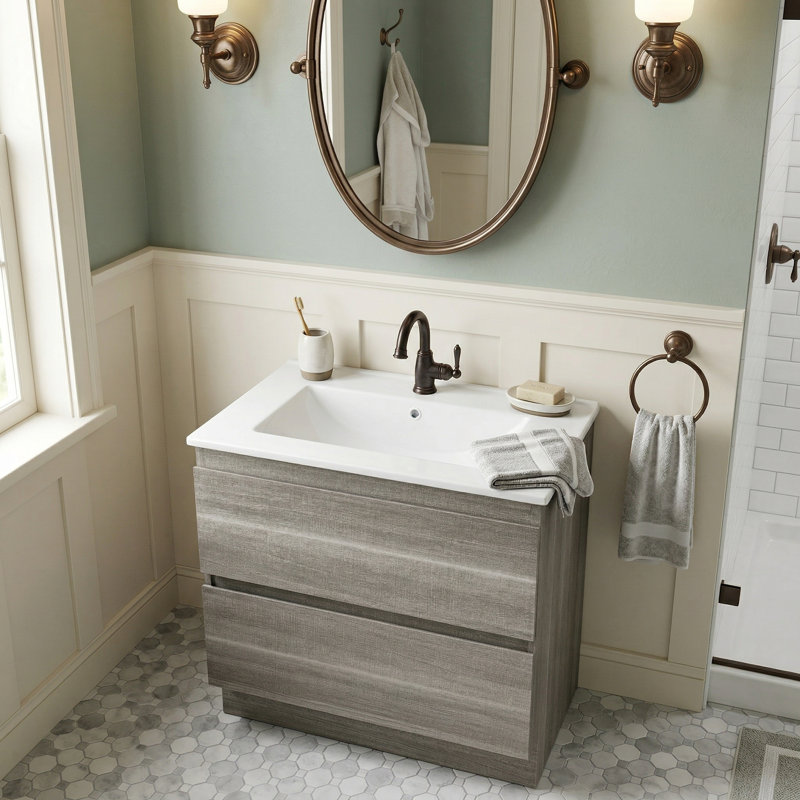 Ceramic Bathroom Vanity White