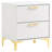 White And Gold 2-Drawer Rectangular Nightstand