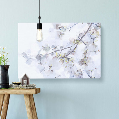 Branch Of A White Magnolia Tree In Abstract - Wrapped Canvas Print