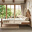 Lit plateforme pleine grandeur avec tête de lit chic, structure de lit en bois massif avec support à lattes, aucun sommier tapissier requis et conception basse à terre. Brun antique-131994002-131994003