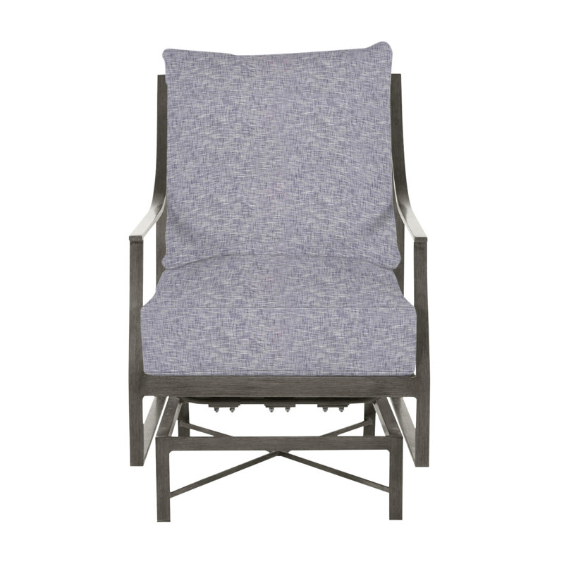 Monaco Patio Chair with Cushions, Dove Sunbrella® Linen, No Welt + Standard Fill, Slate Gray