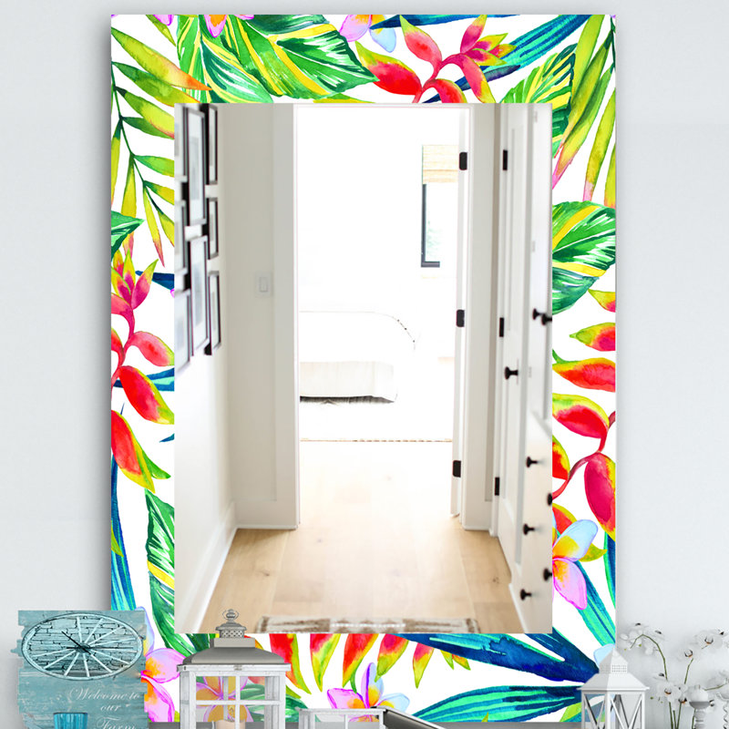 Miroir de meuble-lavabo Tropical, H 39,4 po x l 29,5 po, Humeur tropicale lumineuse 12