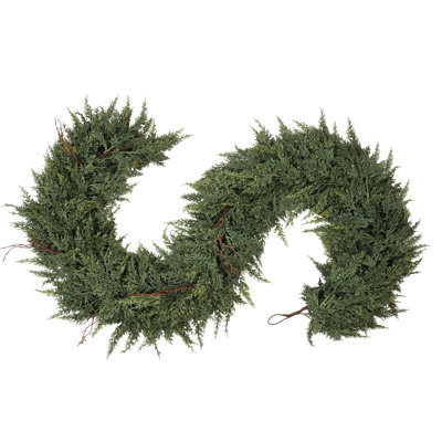Guirlande de Noël en faux cèdre de 1,80 m, guirlande de verdure artificielle persistante en cèdre doux pour foyer, escalier, porte, décoration intérieure et extérieure pour les fêtes