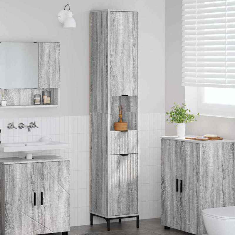 Freestanding Standard Bathroom Storage, Grey Sonoma