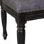 Ensemble de salle à manger 7 pièces comprenant une table et 6 chaises de salle à manger en tissu polyester gris foncé avec dossier capitonné et finition sablée noire.-265689173-265689174
