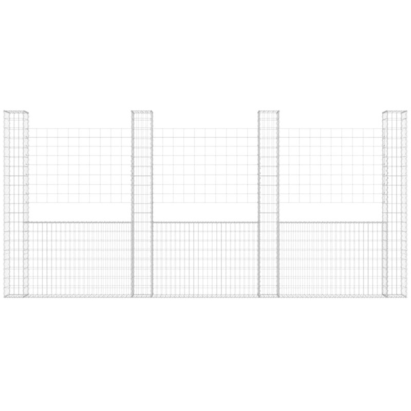 Panneau de clôture en métal argenté, H 78,7 po x l 196,9 po x P 7,9 po