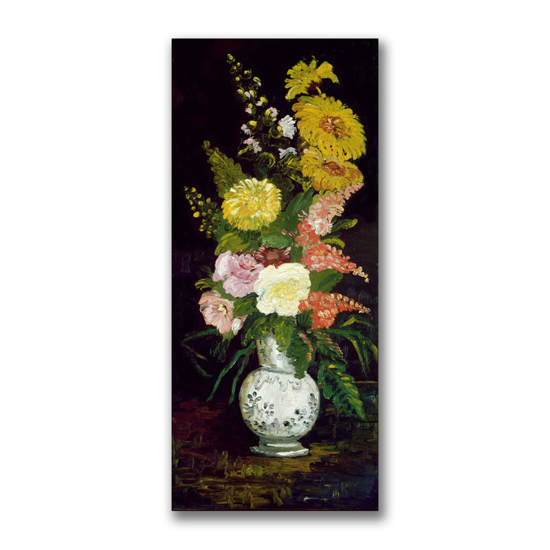 «Vase of Flowers» par Paul Cezanne - reproduction d'art sur toile, H 47 po x l 24 po x P 2 po