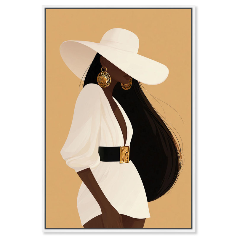Sun Hat Serenity I, reproduction d'art sur toile par Art Remedy, cadre blanc, 30 x 45, H 46 po x l 31 po, Cadre blanc