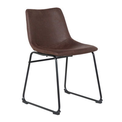 Chaise en métal 72540 noir givré / brun foncé