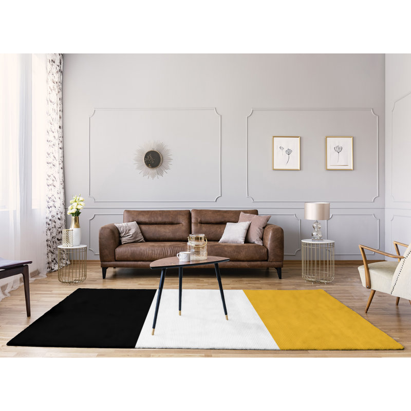 Tapis noir/jaune, Rectangle 9 pi x 12 pi