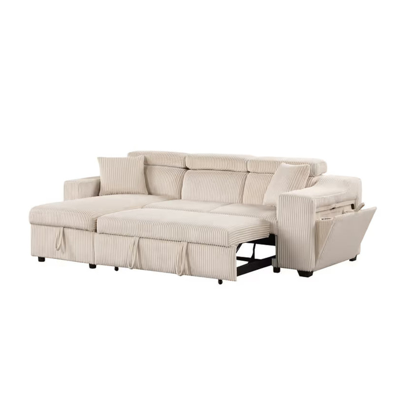 Canapé modulaire Bonaterra II beige faisant face au bras gauche (LAF)