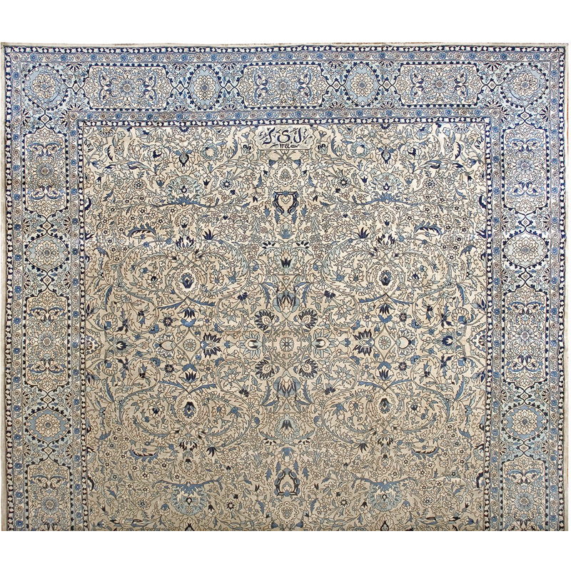 Antique Lahore Indian Ivory 1920s Rug