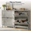 Armoire à chaussures avec 2 tiroirs rabattables, range-chaussures autoportant, bois gris