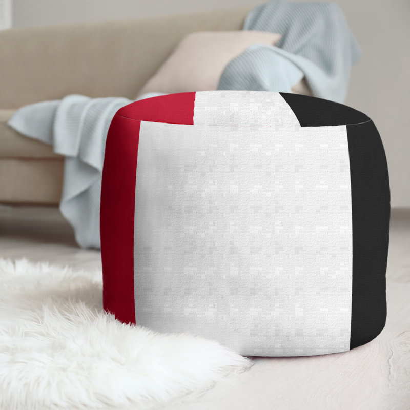 repose-pieds rond 20,5", Rouge / blanc / noir