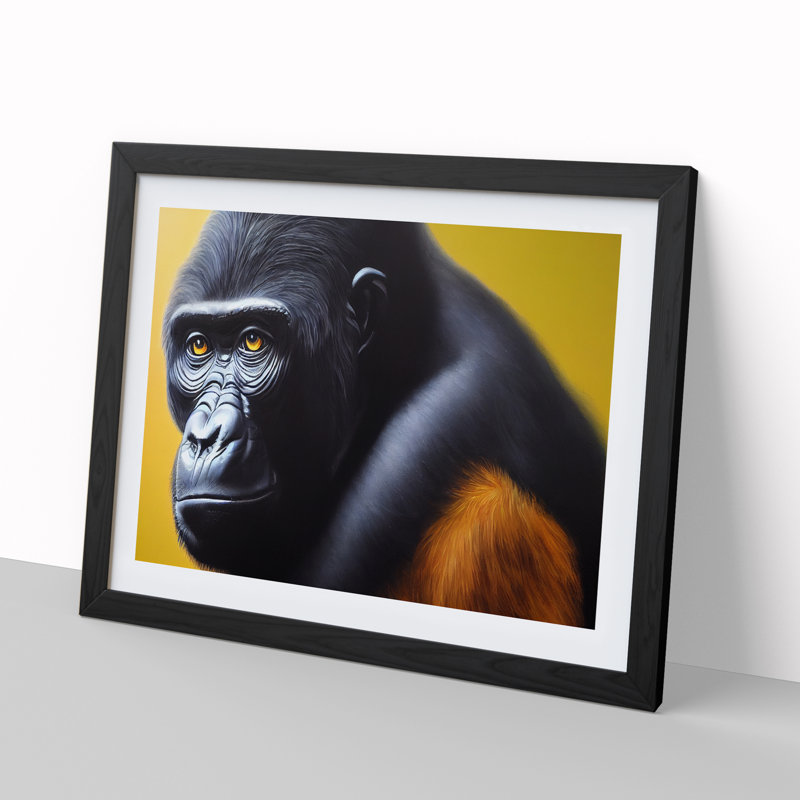 XH1022-6099X Modern Gorilla Art Vol.6 - Single Picture Frame Print, Black, 25cm H x 34cm W