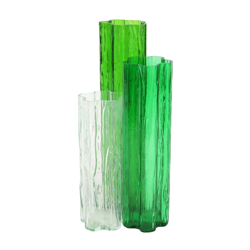 Flora Handmade Glass Table Vase, Green