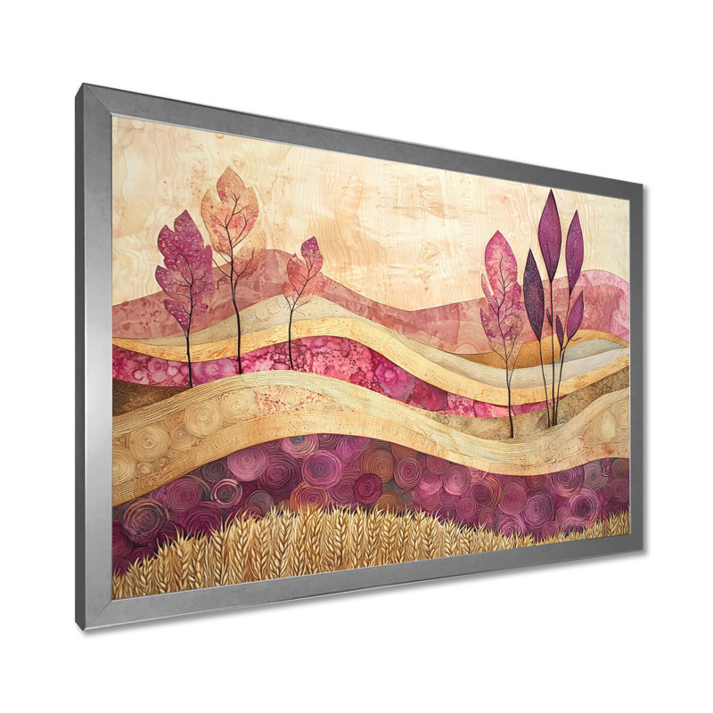 Décoration champêtre champêtre avec champ de blé IV, H 16 po x l 32 po, Picture Framed, Argent argent