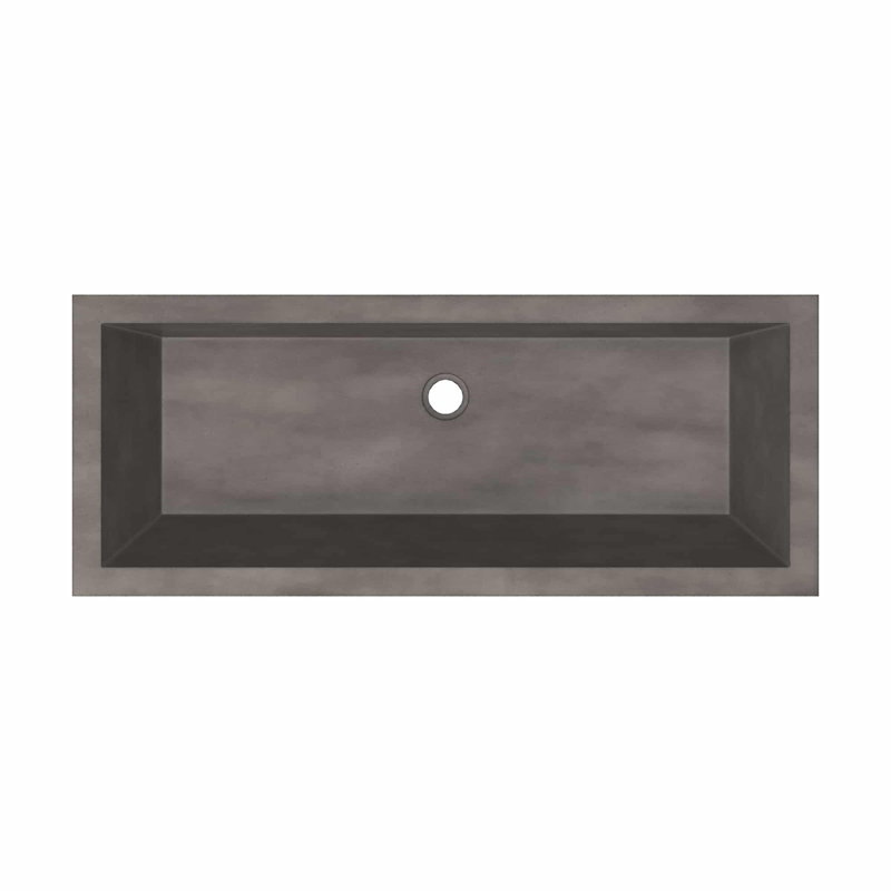 Arcata 36" Undermount Concrete Trough Bathroom Sink, Slate