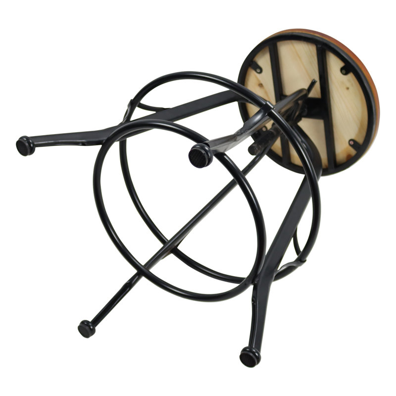 Tabouret de bar à hauteur ajustable en bois massif Kinser