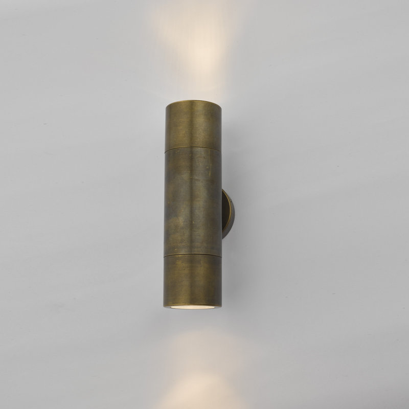 Brihanna Aged Brass 21cm H Integrated LED Outdoor Wall Lantern