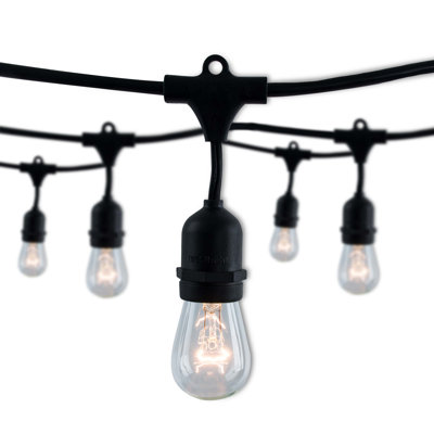 Guirlande d'extérieur standard à 15 ampoules Kantrell de 48 pi (connectable d'un bout à l'autre)