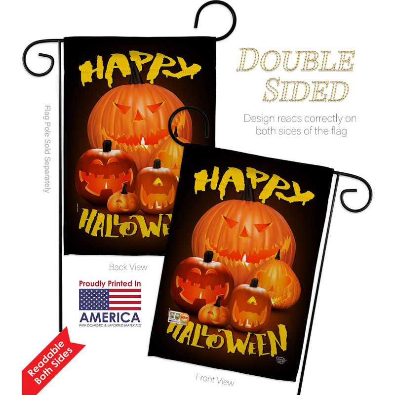 Ensemble de drapeaux d'Halloween en polyester 19 x 13 po