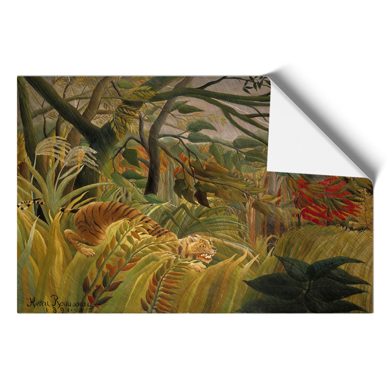 Tiger In A Tropical Storm by Henri Rousseau - No Frame Painting, 42cm H x 59cm W x 0.1cm D