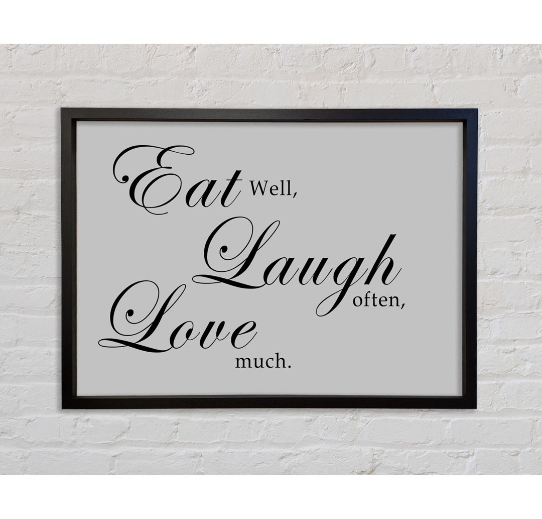 Küche Zitat Eat Laugh Love - Einzelner Bilderrahmen Typografie auf Leinwand